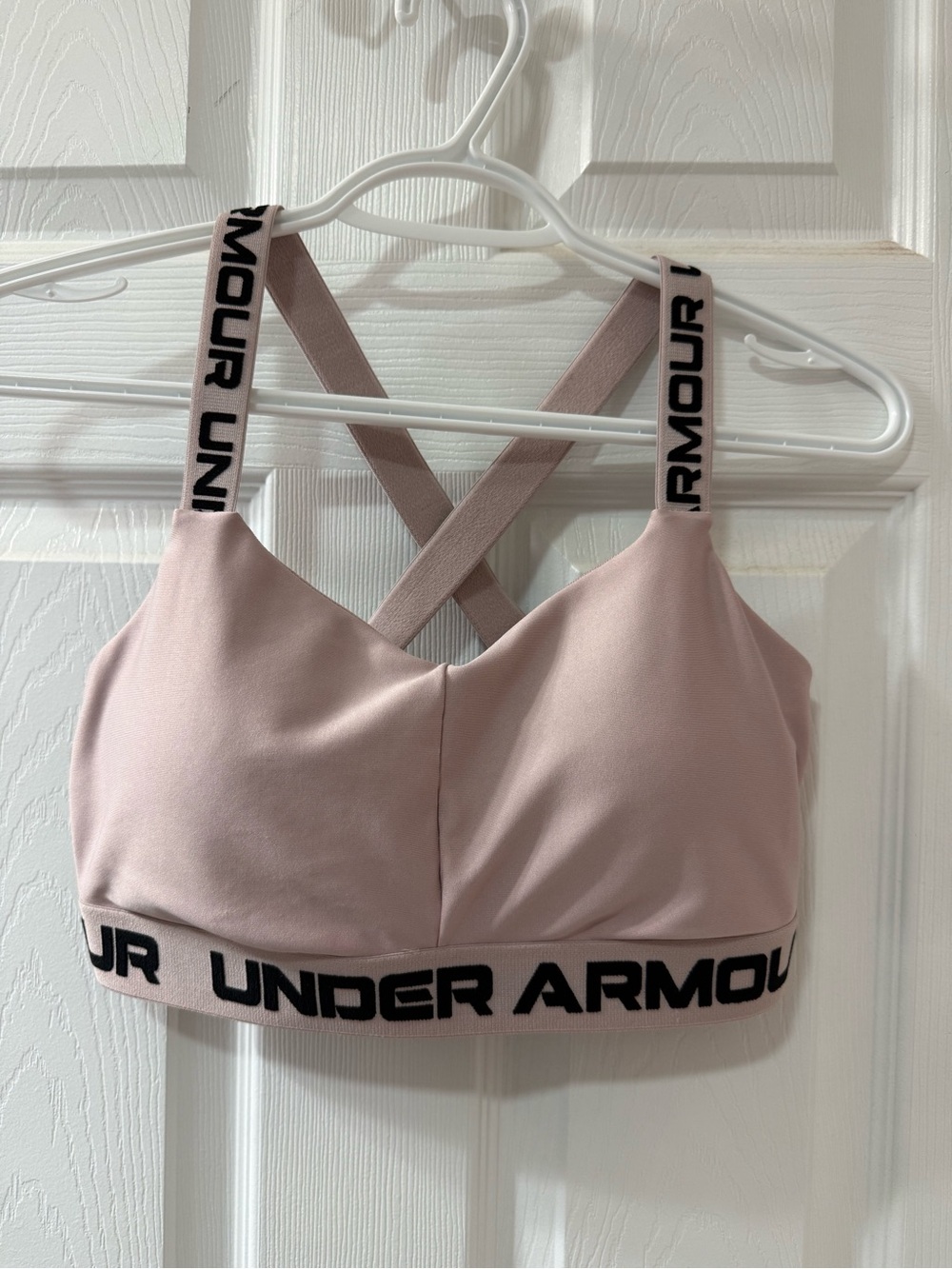 Under Armour Blush Pink Crisscross-Strap Sports Bra